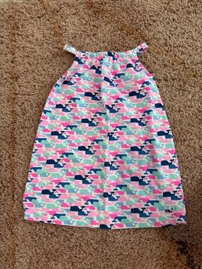 Vineyard Vines Girls Whale Print Tank Dress - Pink, Navy, Aqua
